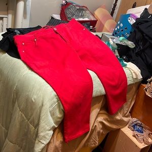 Soft Blue Jeans could be clam diggers for tall or long for Short people RED 24